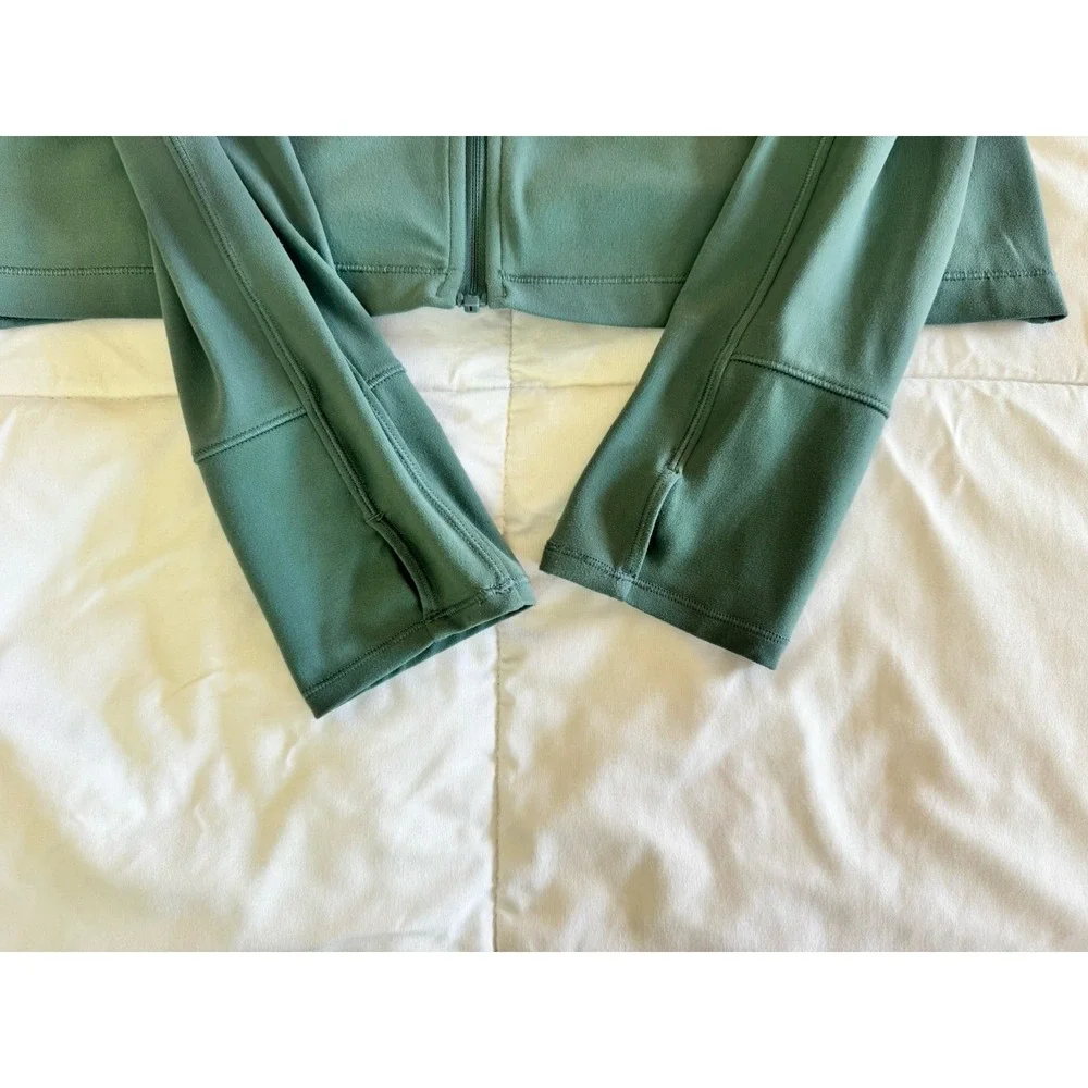Lululemon Move With Ease Jacket Mystic Green Size 10 Hoodie Thumb Holes EUC - Picture 5 of 11